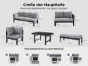 MeXo Gartenlounge-Set XXL Aluminium 6-8 Plätze Schwarz Bild 3