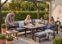MeXo Gartenlounge-Set XXL Grau Aluminium Ecksofa 6-8 Plätze Bild 3