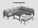 MeXo Gartenlounge-Set XXL Grau Aluminium Ecksofa 6-8 Plätze Bild 4