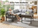 MeXo Gartenlounge-Set XXL Grau Aluminium Ecksofa 6-8 Plätze Bild 5