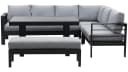 MeXo Gartenlounge-Set XXL 5-tlg. Schwarz Aluminium mit Kissen Bild 1