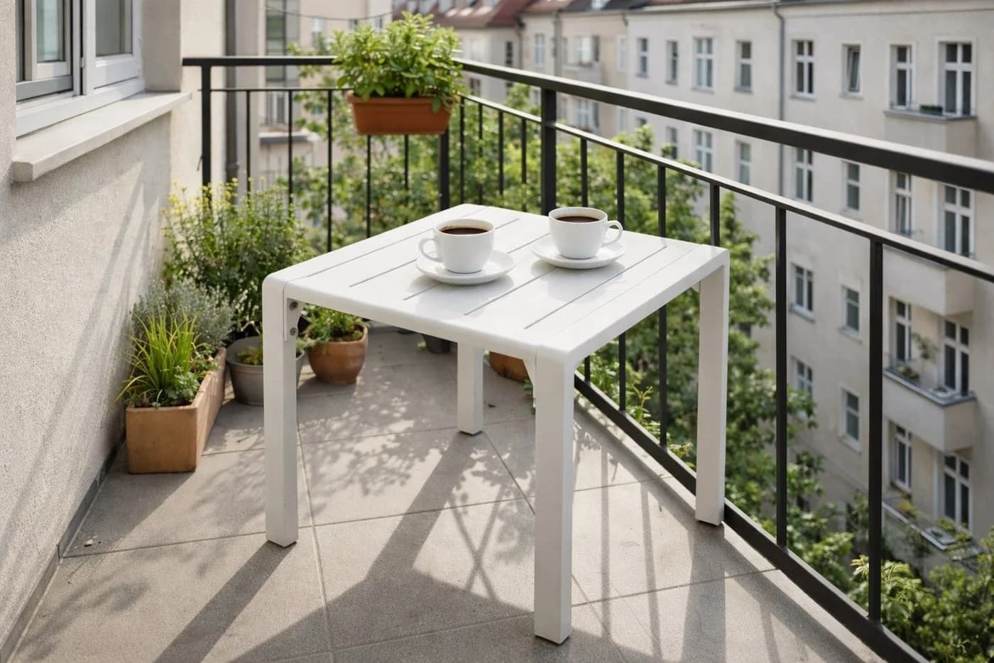 MeXo Aluminium Gartentisch Weiß Wetterfest & Rostfrei - Bild 2