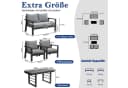 MeXo Gartenlounge-Set 4-tlg. Aluminium Grau mit WPC-Tisch Bild 3