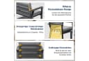 MeXo Gartenlounge-Set 4-tlg. Aluminium Grau mit WPC-Tisch Bild 5