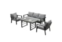 MeXo Gartenlounge-Set 4-tlg. Grau Aluminium mit Kissen Bild 1