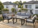 MeXo Gartenlounge-Set 4-tlg. Grau Aluminium mit Kissen Bild 2
