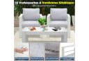 MeXo Gartenlounge-Set XXL Aluminium Outdoor Cremeweiß Bild 5
