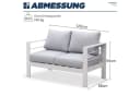 MeXo Gartenlounge-Set XXL 2-Sitzer Aluminium Weiß Grau Bild 3