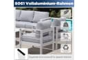 MeXo Gartenlounge-Set XXL 2-Sitzer Aluminium Weiß Grau Bild 4