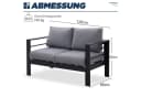 MeXo Loungesofa 2-Sitzer Aluminium Schwarz Outdoor Bild 3
