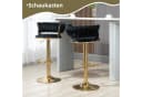 LVHOM Barhocker Set 2 St. Silber/Gold Höhenverstellbar 360° Drehbar Bild 1