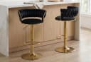 LVHOM Barhocker Set 2 St. Silber/Gold Höhenverstellbar 360° Drehbar Bild 2