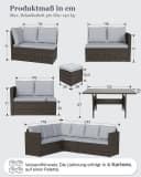 MeXo Gartenlounge-Set 7-tlg. Grau Polyrattan mit Kissen Bild 5