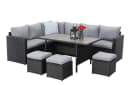 MeXo Gartenlounge-Set 7-tlg. Schwarz Polyrattan Outdoor Bild 1