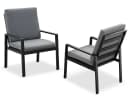 MeXo Gartenstuhl Aluminium Schwarz mit Kissen Bild 1