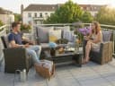 MeXo Gartenlounge-Set 4-tlg. Grau Polyrattan mit Kissen Bild 3