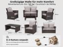 MeXo Gartenlounge-Set 4-tlg. Grau Polyrattan mit Kissen Bild 4