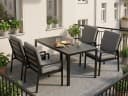 MeXo Gartenlounge-Set 5-tlg. Aluminium Schwarz mit Kissen Bild 2