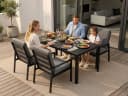 MeXo Gartenlounge-Set 5-tlg. Aluminium Schwarz mit Kissen Bild 3