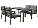 MeXo Gartenlounge-Set 5-tlg. Aluminium Schwarz mit Kissen Bild 1