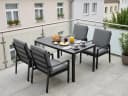 MeXo Gartenlounge-Set 5-tlg. Aluminium Schwarz mit Kissen Bild 2