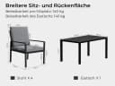 MeXo Gartenlounge-Set 5-tlg. Aluminium Schwarz mit Kissen Bild 5