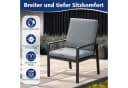 MeXo Gartenlounge-Set 6-tlg. Schwarz Aluminium mit Kissen Bild 1