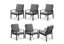 MeXo Gartenlounge-Set 6-tlg. Schwarz Aluminium mit Kissen Bild 2