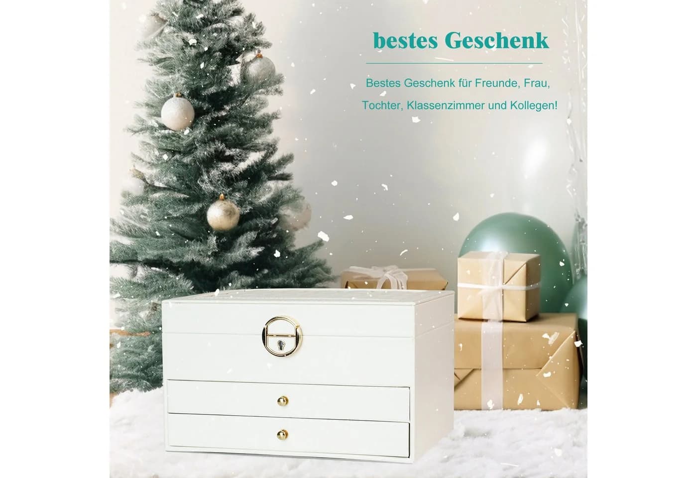 AdelDream Schmuckkasten Dreistöckig Weiß