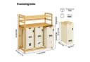 AdelDream Wäschekorb 150L 3 Fächer 2 Regale Beige Bambus Bild 3