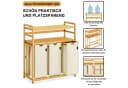 AdelDream Wäschekorb 150L 3 Fächer 2 Regale Beige Bambus Bild 5