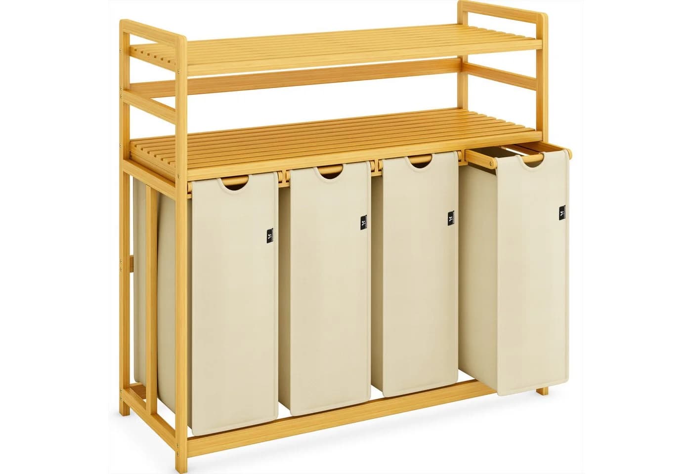 AdelDream Wäschekorb 200L mit 4 Fächern und 2 Ablagen - Bild 2