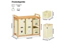 AdelDream Wäschekorb 140L Bambus mit 5 Fächern und Ablage Beige Bild 3