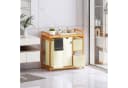 AdelDream Wäschekorb 140L Bambus mit 5 Fächern und Ablage Beige Bild 5