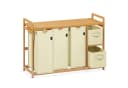 AdelDream Wäschekorb 5 Fächer Beige Bambus Wäschesammler Bild 2