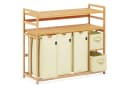 AdelDream Wäschekorb 5 Fächer Beige Bambus Bild 2