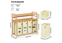 AdelDream Wäschekorb 5 Fächer Beige Bambus Bild 3