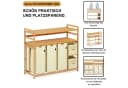 AdelDream Wäschekorb 5 Fächer Beige Bambus Bild 4