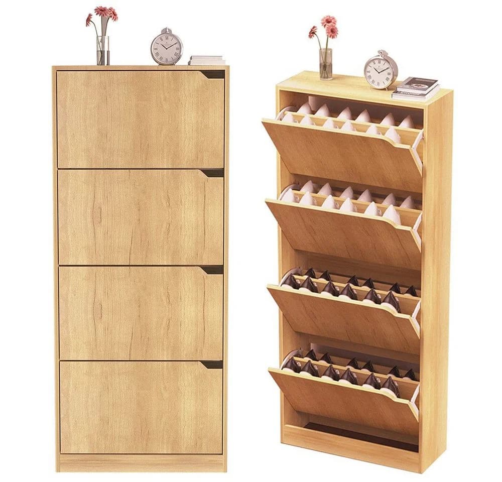 WAOHO Schuhschrank 4-türig mit Klappregalen - Bild 2