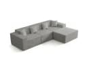 Happy Home Ecksofa Cord mit Schlaffunktion Grau 3-Sitzer Bild 2