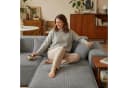 Happy Home Ecksofa Cord mit Schlaffunktion Grau 3-Sitzer Bild 3