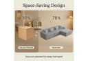 Happy Home Ecksofa Cord mit Schlaffunktion Grau 3-Sitzer Bild 5