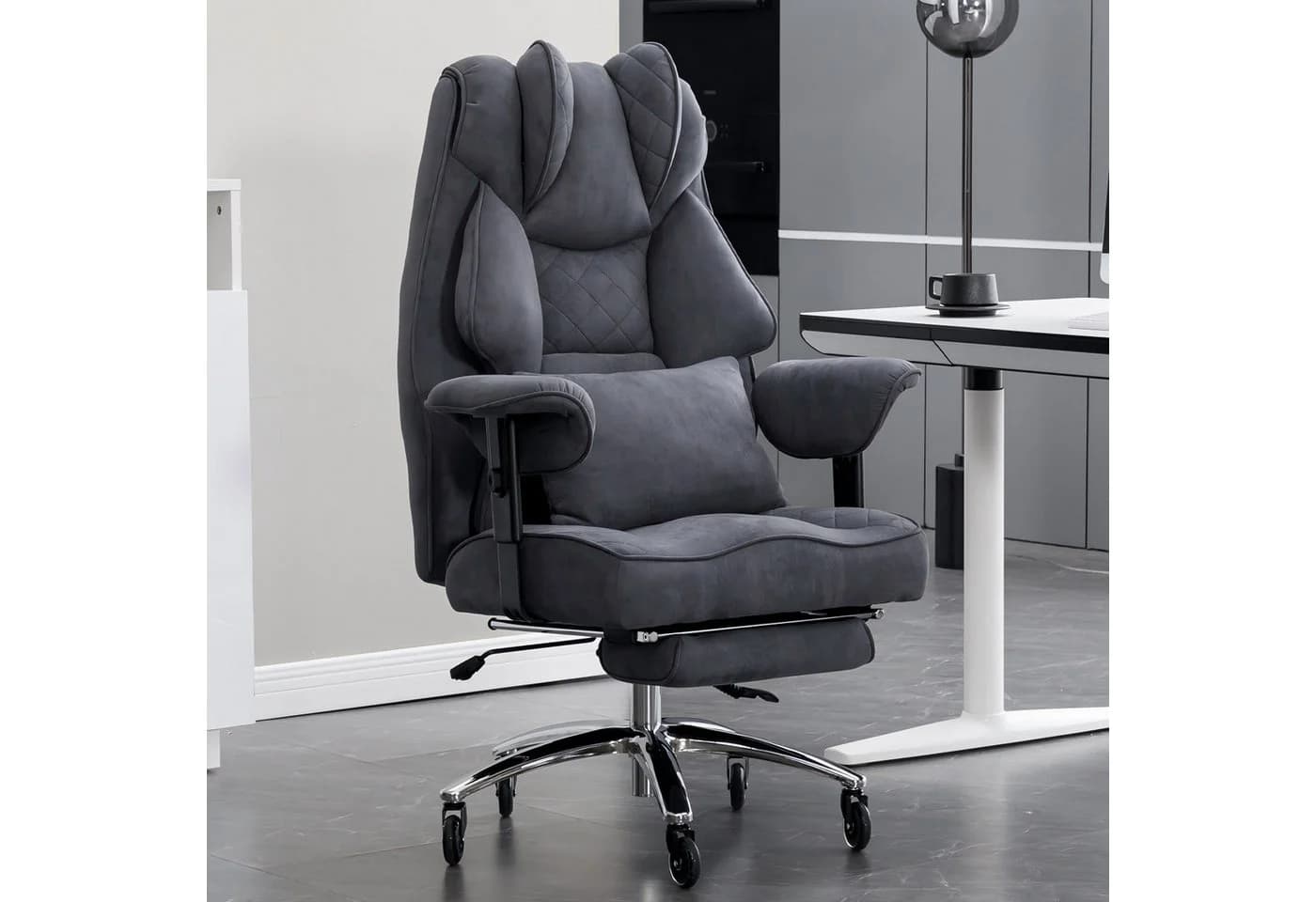 Happy Home Ergonomischer Bürostuhl 200kg – Chefsessel mit Fußstütze