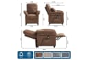 Happy Home Elektrischer Relaxsessel 2 Motoren Braun Cord Bild 3