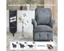 Happy Home Elektrischer Relaxsessel mit Liegefunktion Grau Cord Bild 5