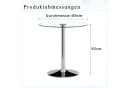 gopop Bartisch Runder Barhocker-Tisch aus gehärtetem Glas mit silbernem Metallfuß Bild 1