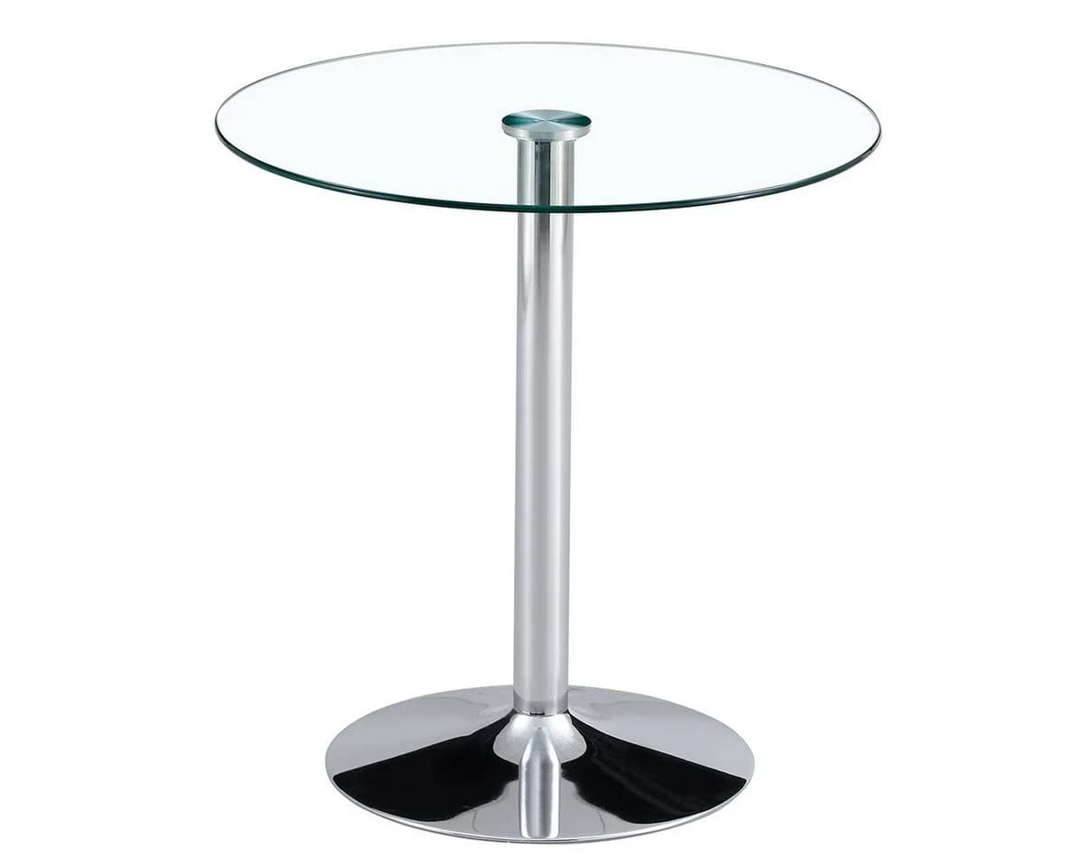 gopop Bartisch Runder Barhocker-Tisch aus gehärtetem Glas mit silbernem Metallfuß - Bild 2