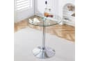 gopop Bartisch Runder Barhocker-Tisch aus gehärtetem Glas mit silbernem Metallfuß Bild 4