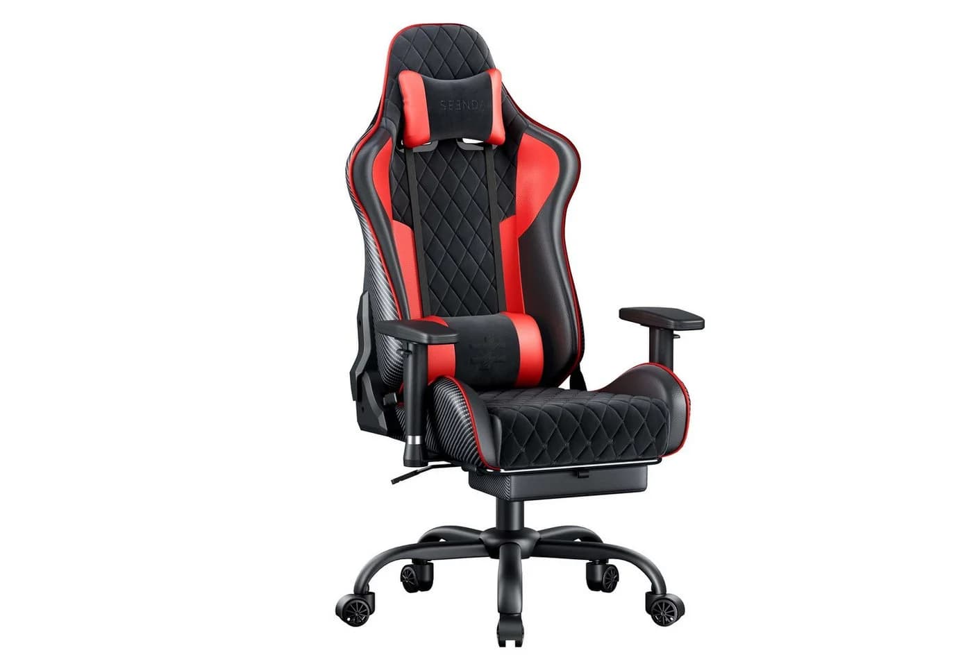 Seenda Gaming-Stuhl Ergonomischer Bürostuhl Schwarz/Rot - Bild 2