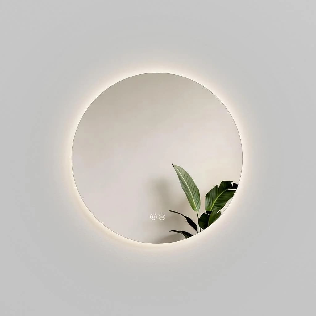 Emke LED Badspiegel Rund 50cm Dimmbar Glas Transparent